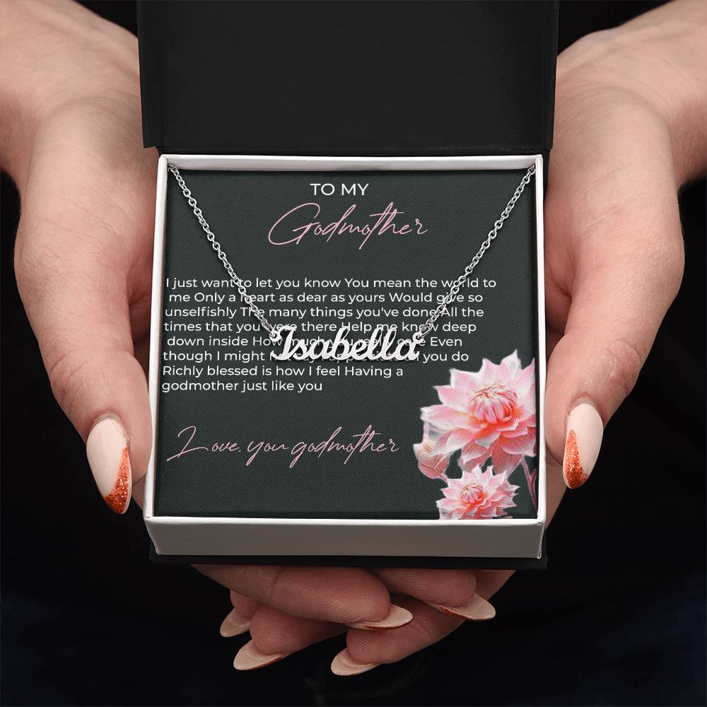 Custom Name Necklace for Godmother | A Personalized Touch to Show Love | Godmother Gift