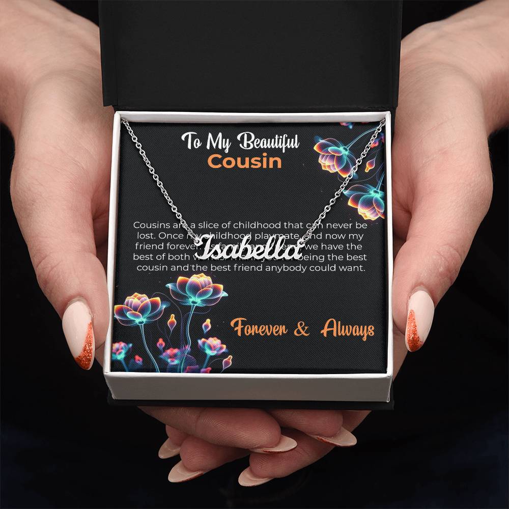 For My Beautiful Cousin - Cutout Name Necklace | Heartfelt Cousin Friendship Gift