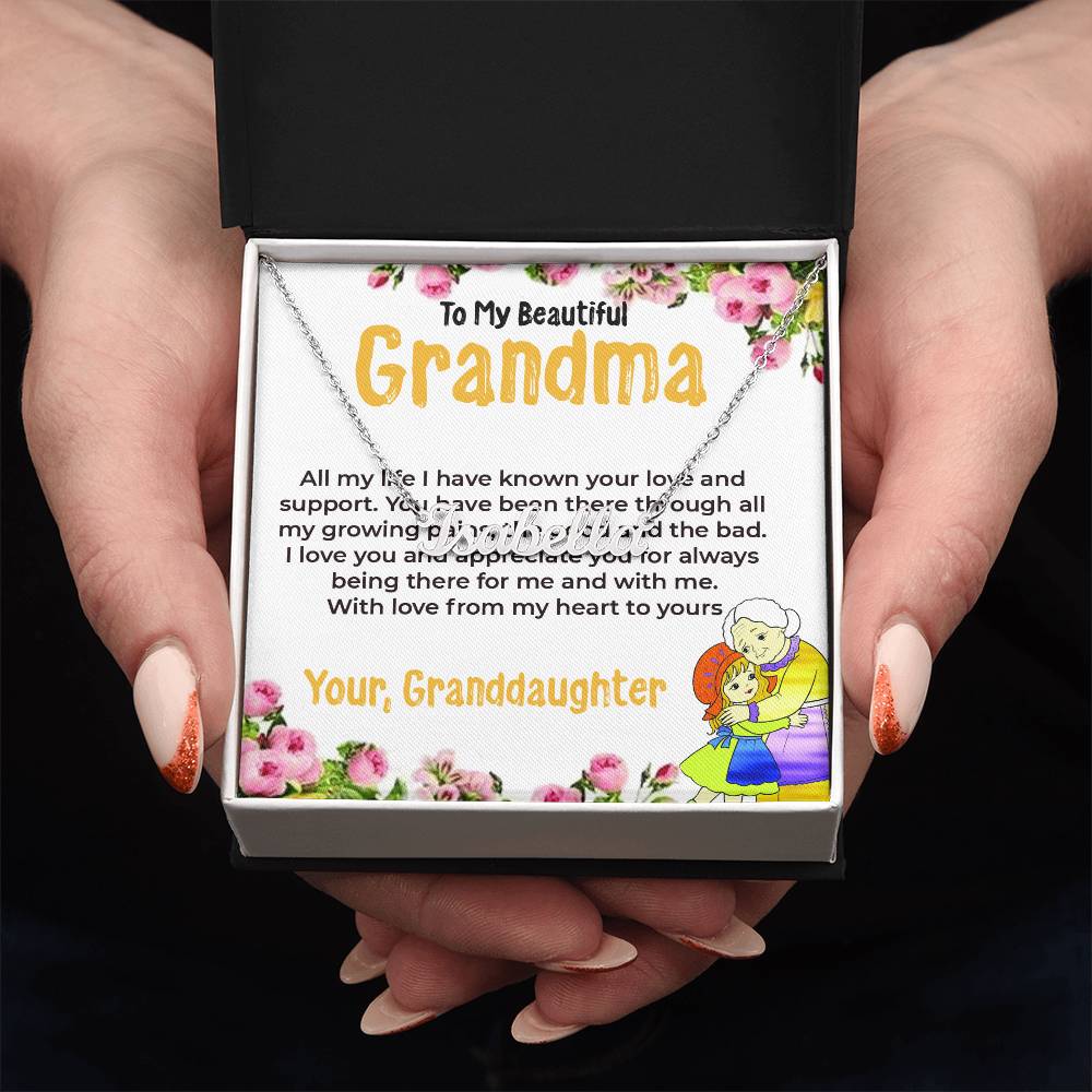 To My Beautiful Grandma | Custom Name Necklace Gift from Granddaughter | Gift for Grandma