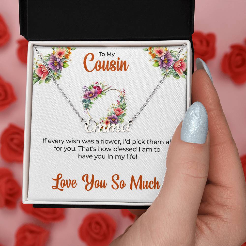 For My Cousin, My Best Friend - Cutout Name Necklace | Meaningful Cousin Friendship Gift