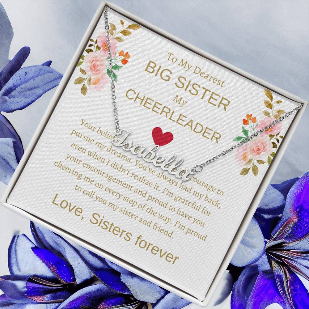Custom Jewelry Name Gift | To My Dearest Big Sister Name Necklace