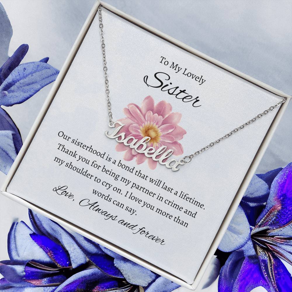 To My Lovely Sister Custom Name Necklace | Necklace Gift for Sister
