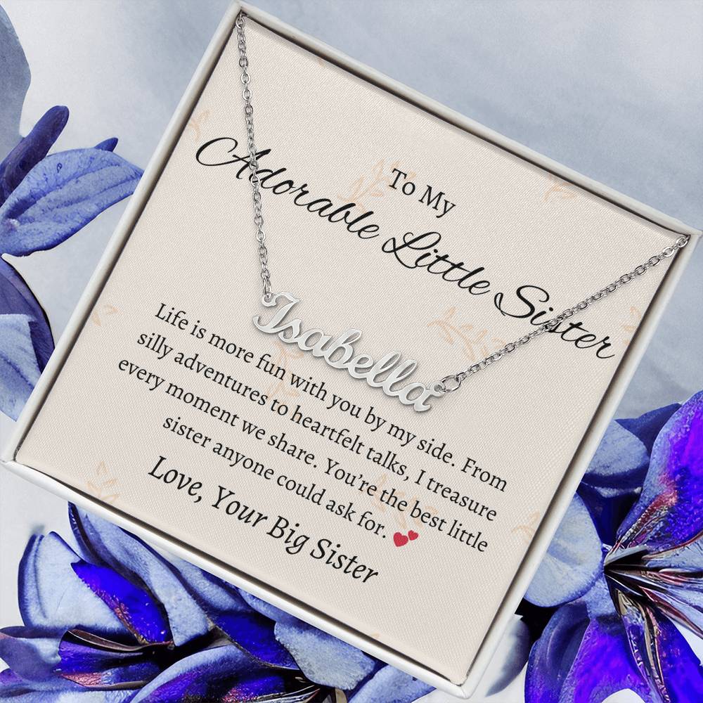 To My Adorable Sister Name Jewelry | Gift for Sister | Necklace Gift for Sister