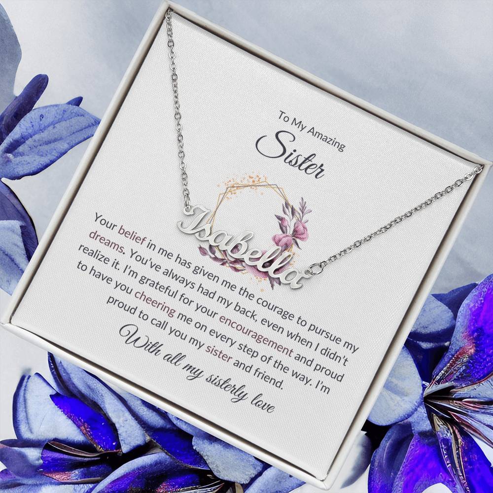 To My Amazing Sister Name Necklace | Gift for Sister | Necklace Gift for Sister