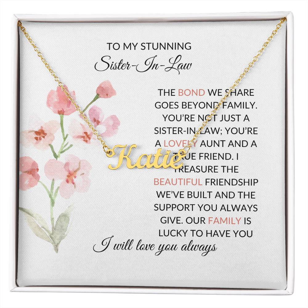 To My Stunning Sister-in-law Gift Necklace | Personalized Custom Name Necklace | Sister-in-Law Gift
