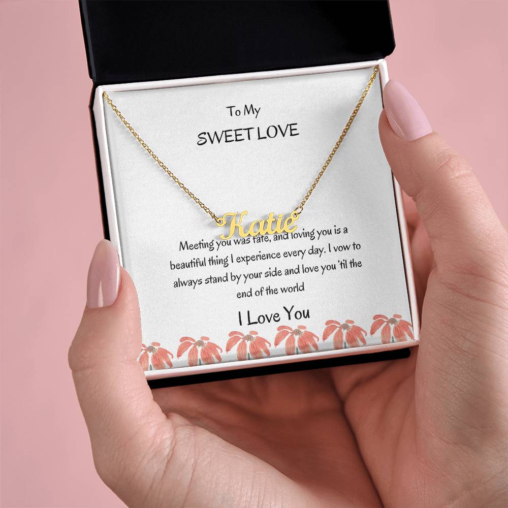 Custom Name Necklace For Girlfriend |To My Sweet Love My Girlfriend - SOUVMOUR