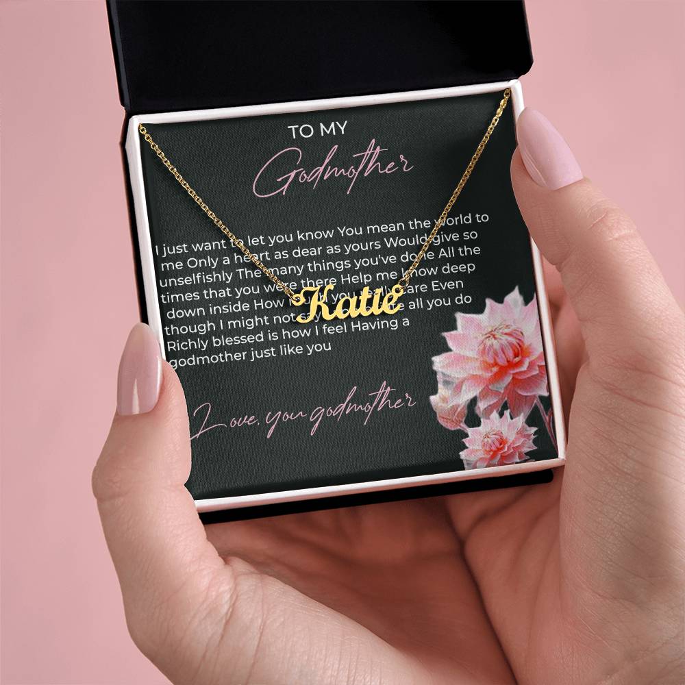 Custom Name Necklace for Godmother | A Personalized Touch to Show Love | Godmother Gift