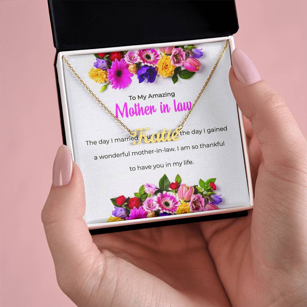 To My Amazing Mother-in-Law | Heartfelt Personalized Name Necklace