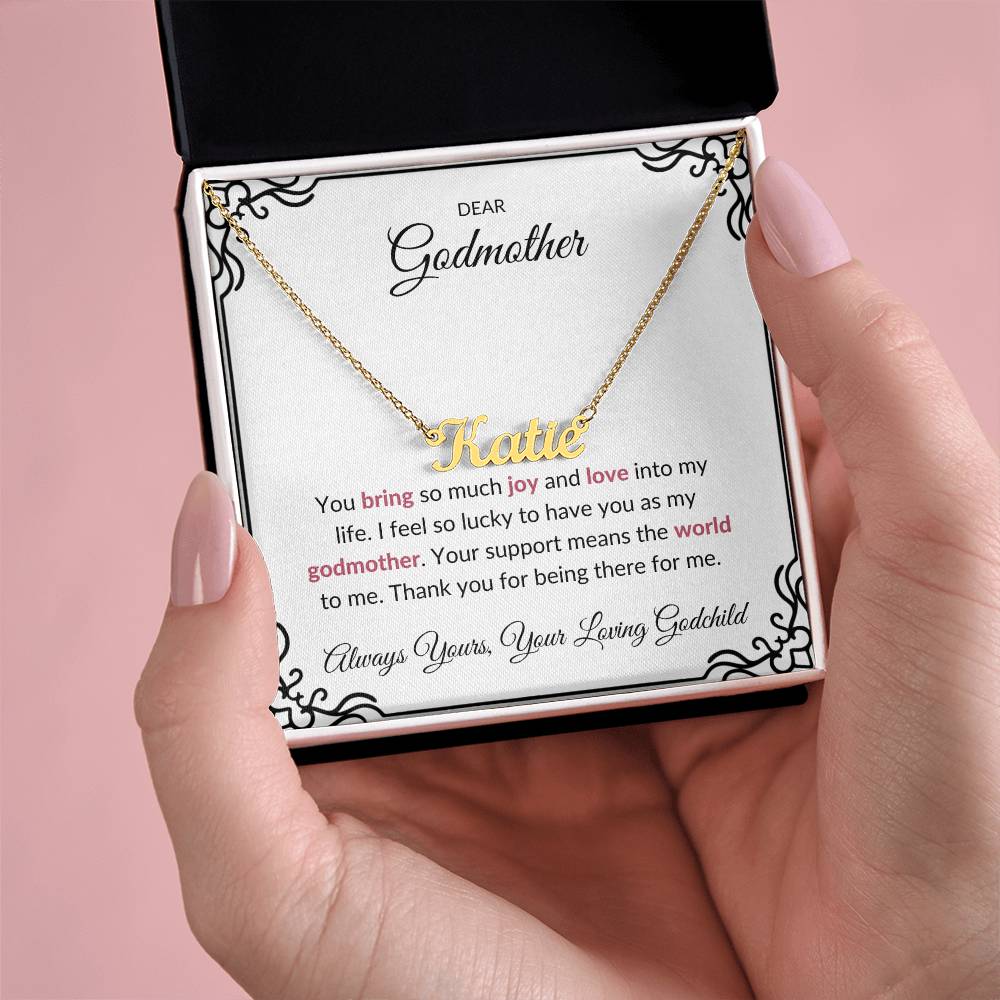 Custom Name Necklace for Lovely Godmother | A Beautiful Reminder of Your Bond | Godmother Gift