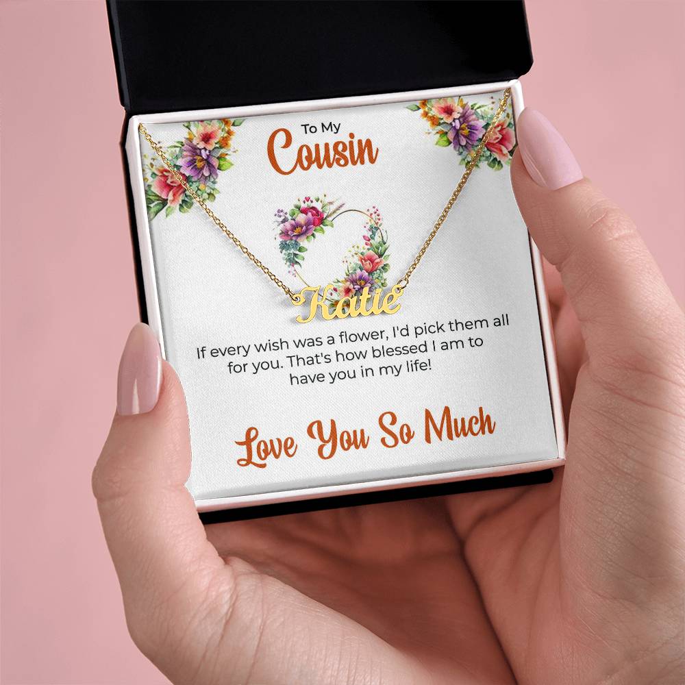 For My Cousin, My Best Friend - Cutout Name Necklace | Meaningful Cousin Friendship Gift