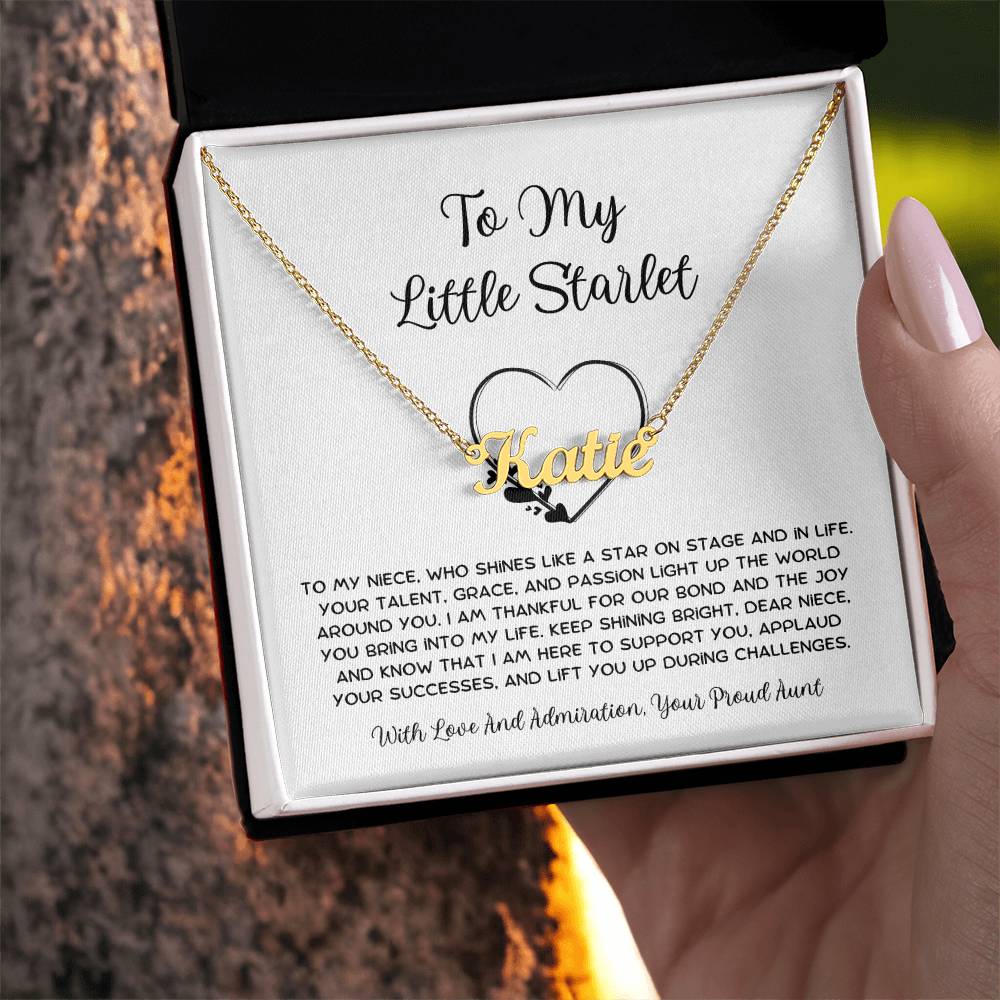 To My Little Starlet - From Aunt to Niece Custom Name Necklace - SOUVMOUR