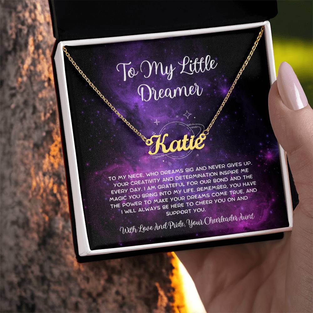 To My Little Dreamer - From Aunt to Niece Custom Name Necklace - SOUVMOUR