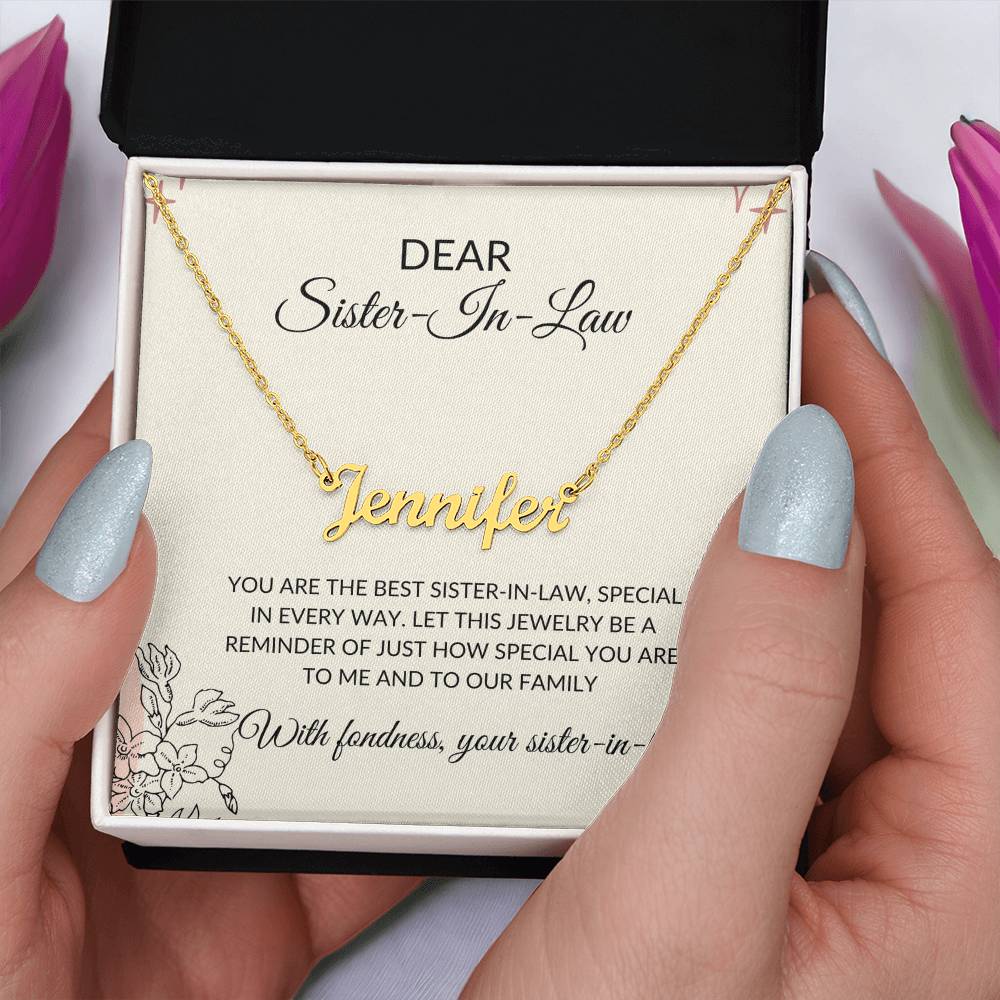 To My Dear Sister-in-law Gift Necklace | Personalized Custom Name Necklace | Sister-in-Law Gift