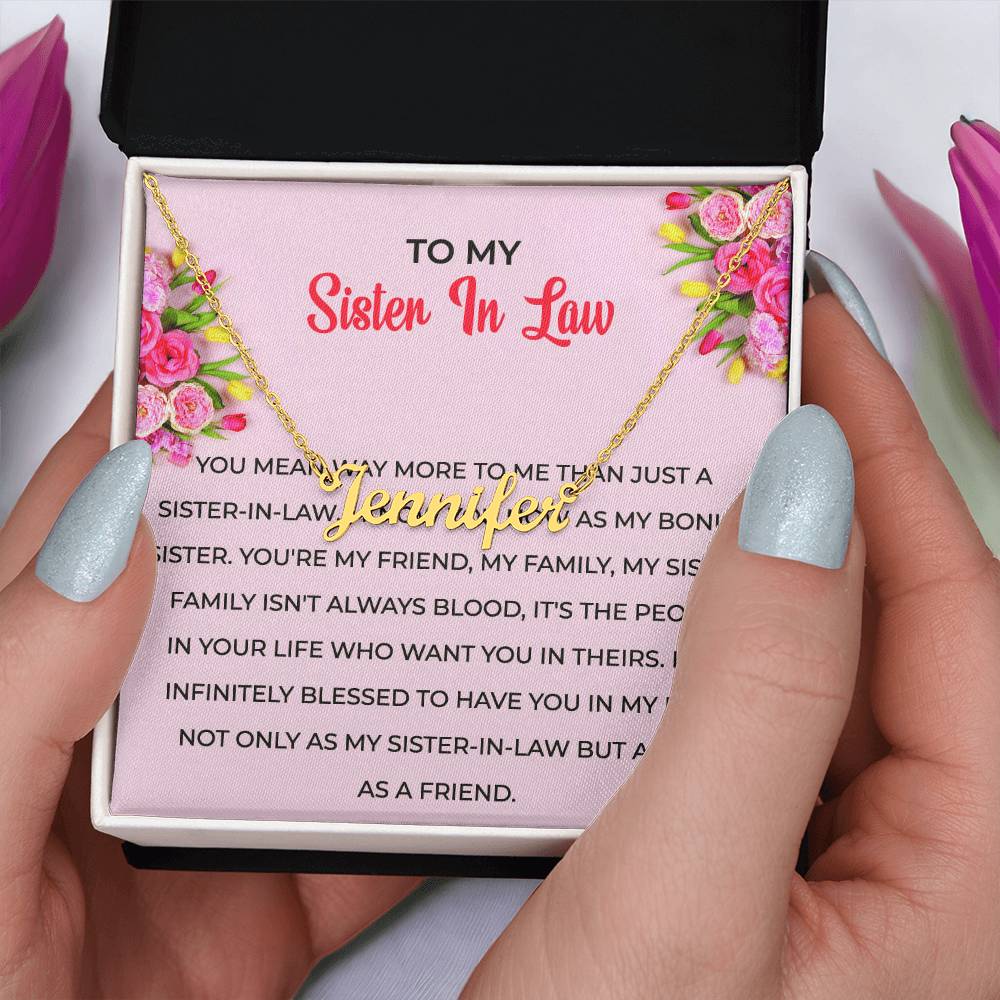 To My Sister-in-law Gift Necklace | Personalized Custom Name Necklace | Sister-in-Law Gift