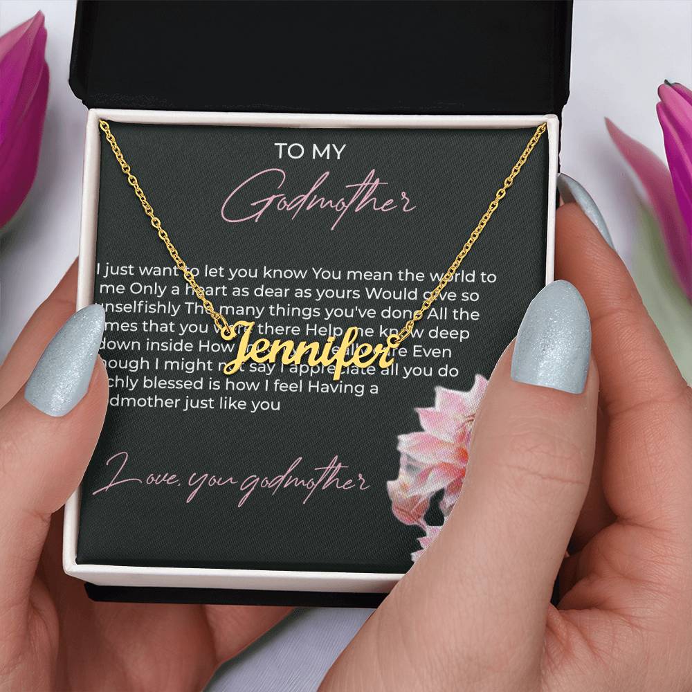 Custom Name Necklace for Godmother | A Personalized Touch to Show Love | Godmother Gift