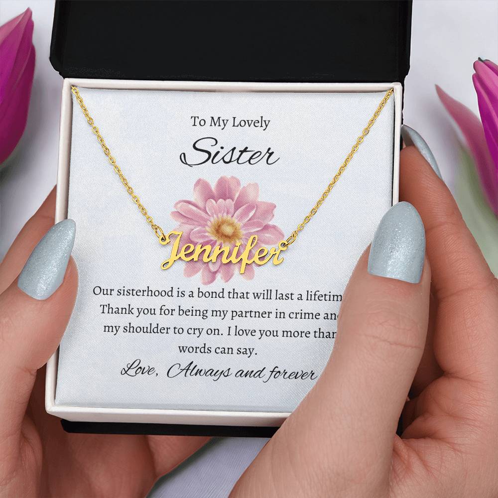 To My Lovely Sister Custom Name Necklace | Necklace Gift for Sister