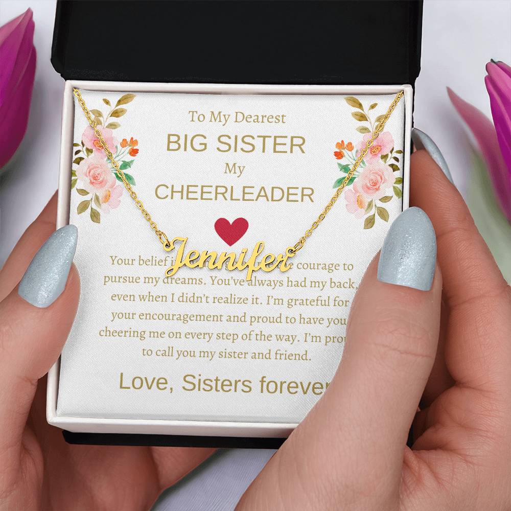 Custom Jewelry Name Gift | To My Dearest Big Sister Name Necklace