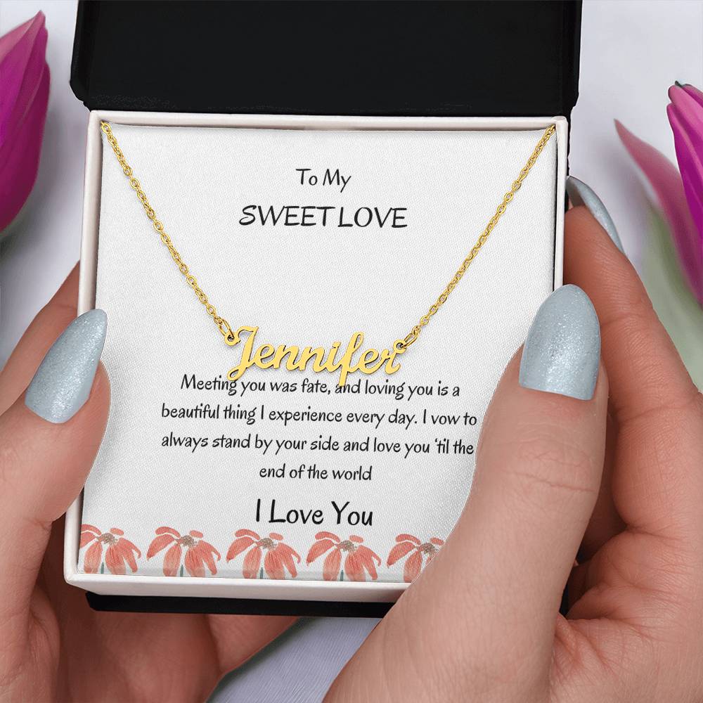 Custom Name Necklace For Girlfriend |To My Sweet Love My Girlfriend - SOUVMOUR