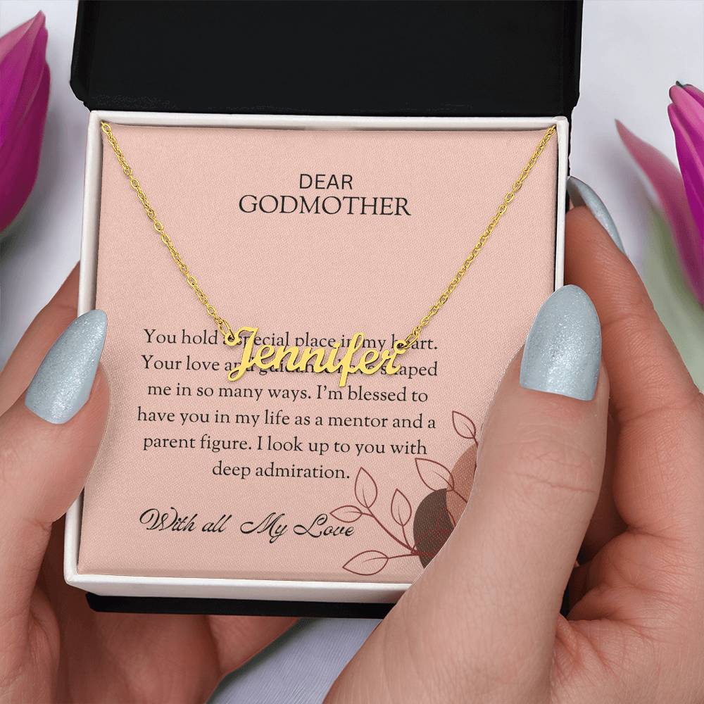 Custom Name Necklace for Special Godmother | A Heartfelt Gift to Cherish Forever | Godmother Gift