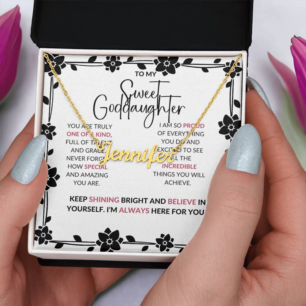 To My Sweet Goddaughter | Personalized Name Necklace to Cherish Our Bond