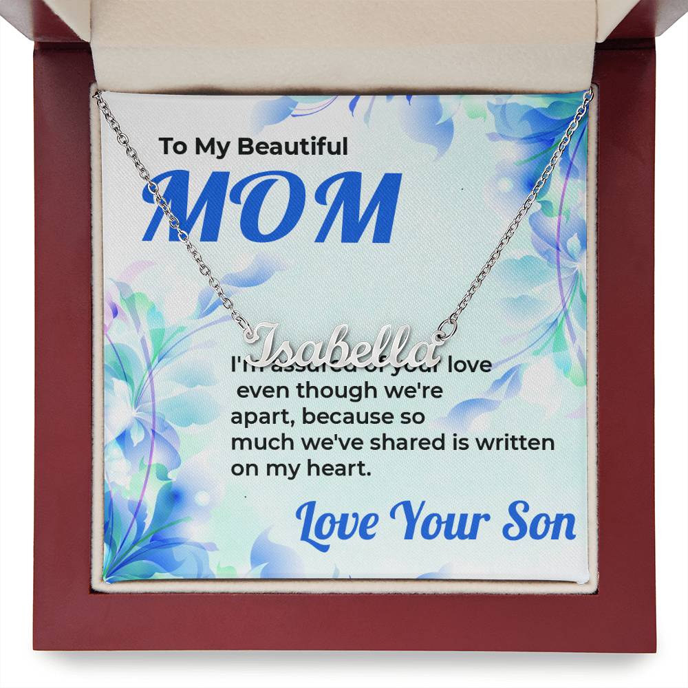 To My Beautiful Mom | Custom Name Necklace Gift from Son