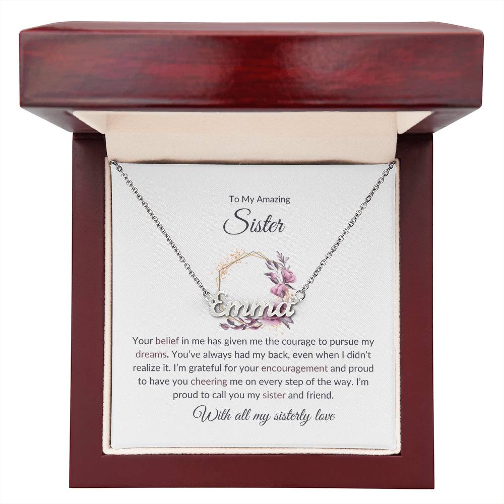 To My Amazing Sister Name Necklace | Gift for Sister | Necklace Gift for Sister