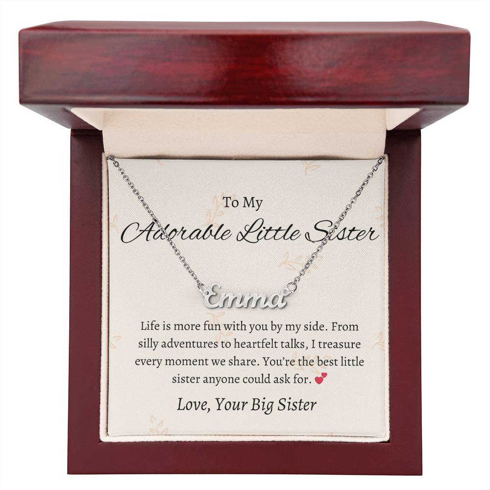 To My Adorable Sister Name Jewelry | Gift for Sister | Necklace Gift for Sister