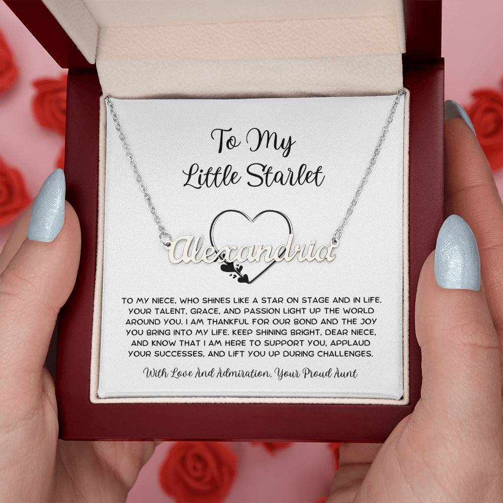 To My Little Starlet - From Aunt to Niece Custom Name Necklace - SOUVMOUR