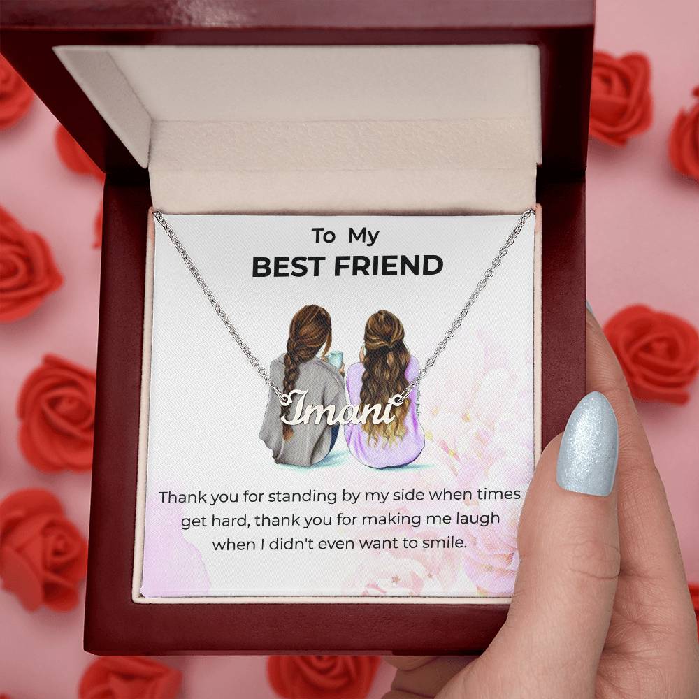 Custom Name Necklace | To My Bestie Thank You - Personalized Necklace | Friendship Gift