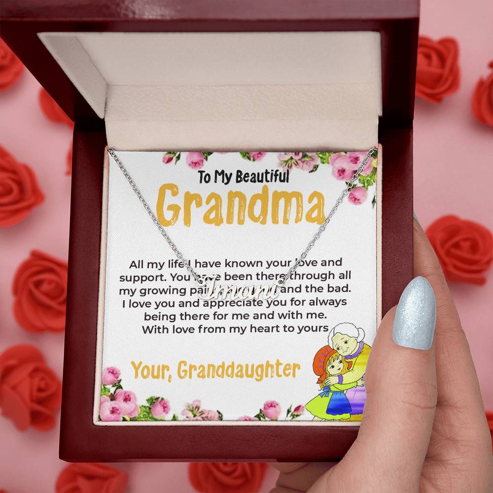 To My Beautiful Grandma | Custom Name Necklace Gift from Granddaughter | Gift for Grandma
