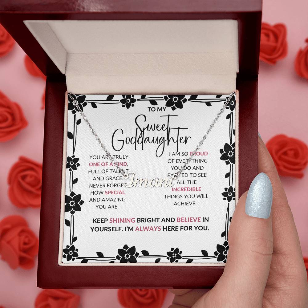 To My Sweet Goddaughter | Personalized Name Necklace to Cherish Our Bond