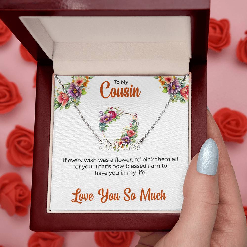 For My Cousin, My Best Friend - Cutout Name Necklace | Meaningful Cousin Friendship Gift