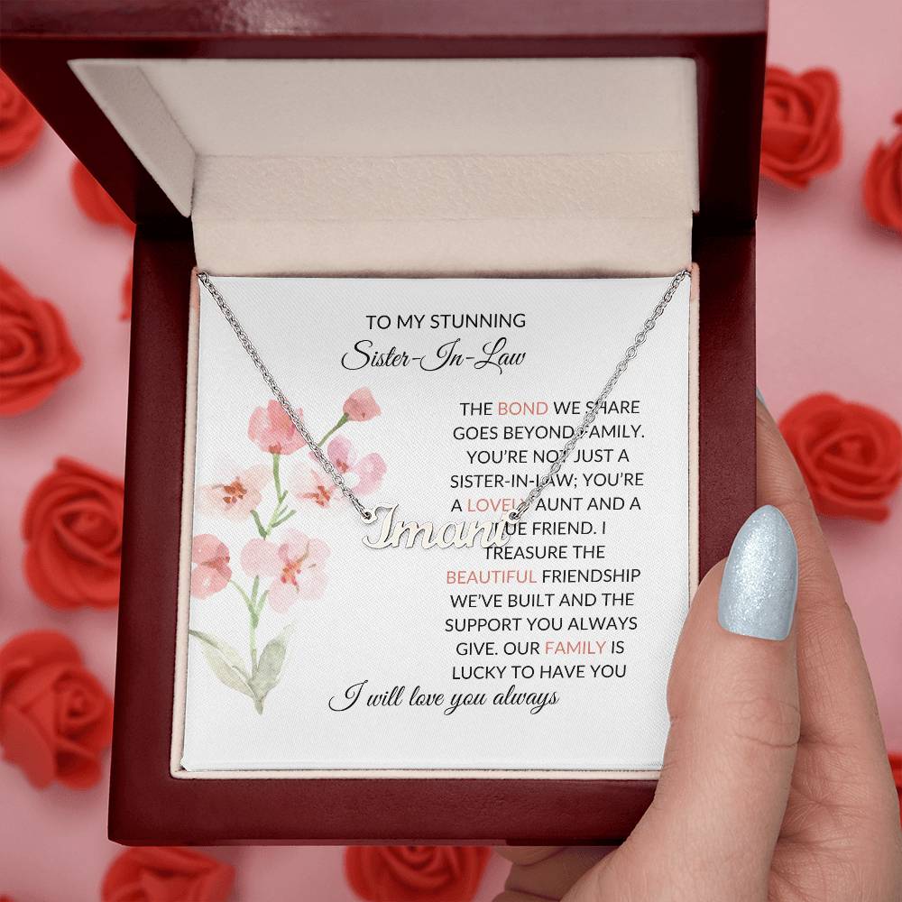 To My Stunning Sister-in-law Gift Necklace | Personalized Custom Name Necklace | Sister-in-Law Gift