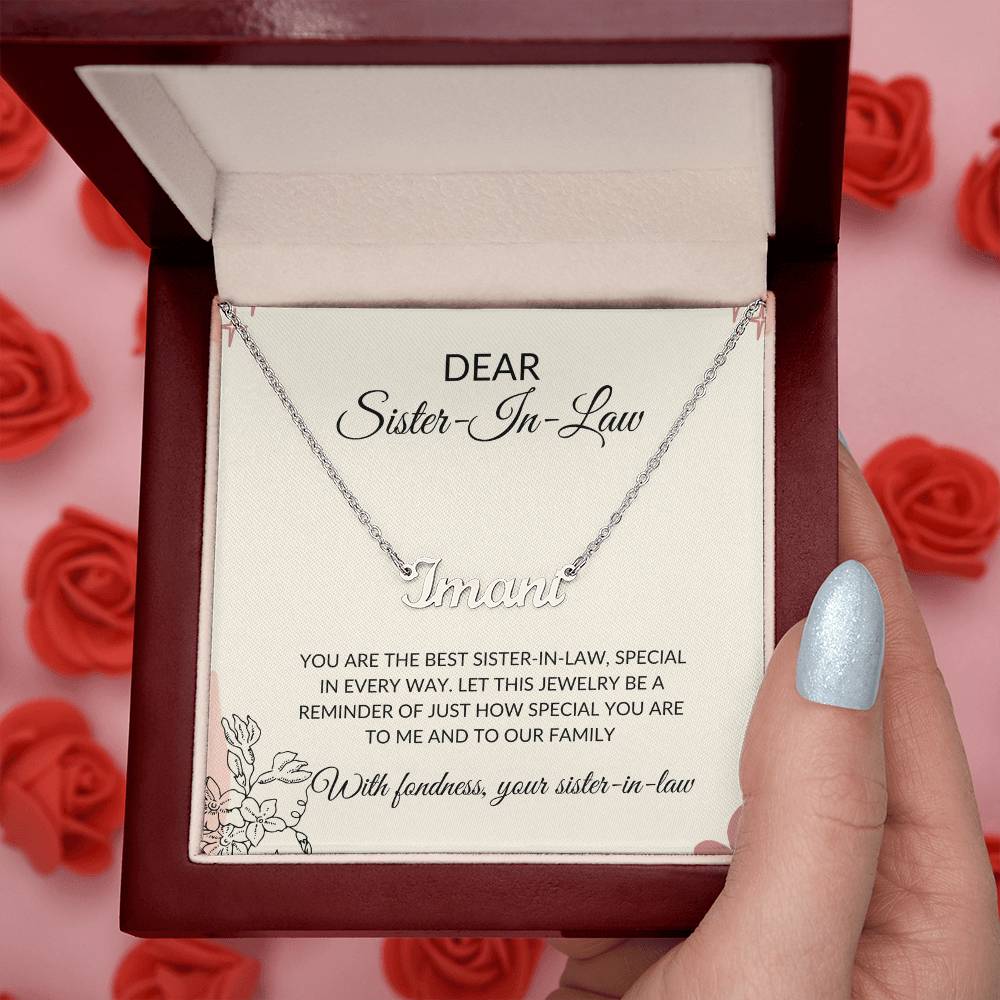 To My Dear Sister-in-law Gift Necklace | Personalized Custom Name Necklace | Sister-in-Law Gift
