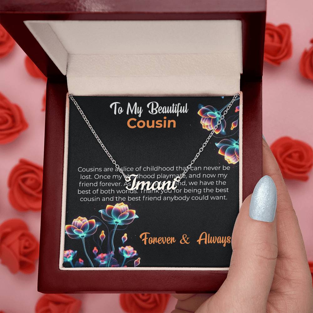 For My Beautiful Cousin - Cutout Name Necklace | Heartfelt Cousin Friendship Gift