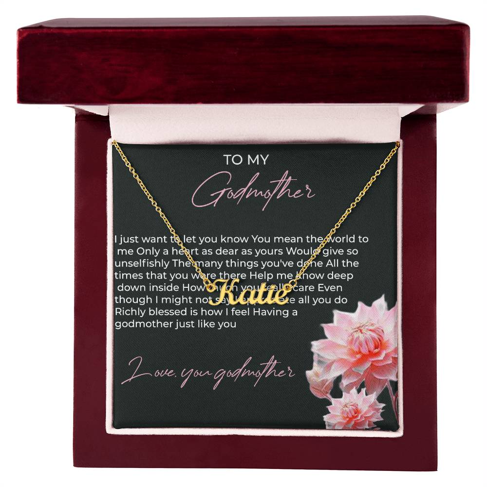 Custom Name Necklace for Godmother | A Personalized Touch to Show Love | Godmother Gift