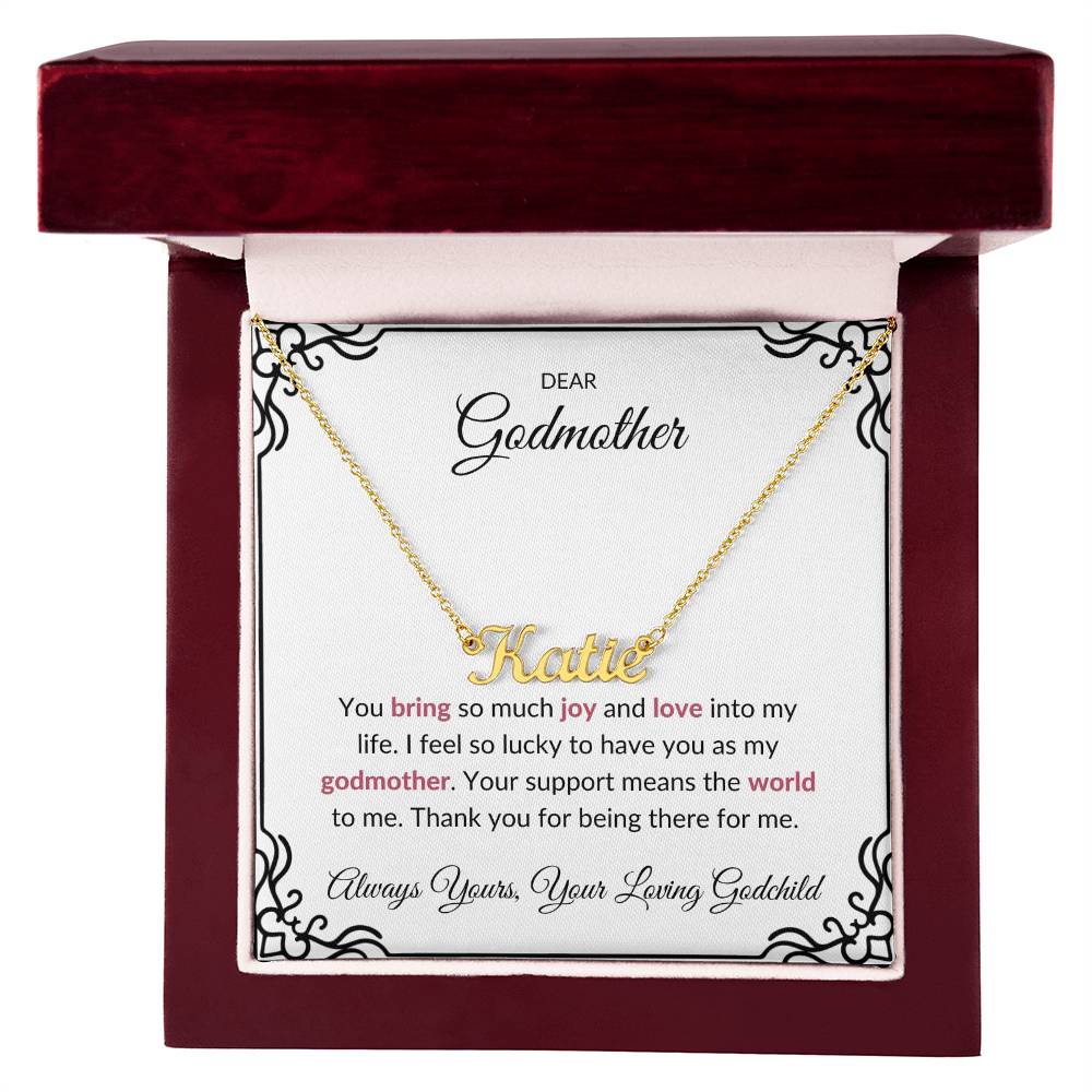 Custom Name Necklace for Lovely Godmother | A Beautiful Reminder of Your Bond | Godmother Gift