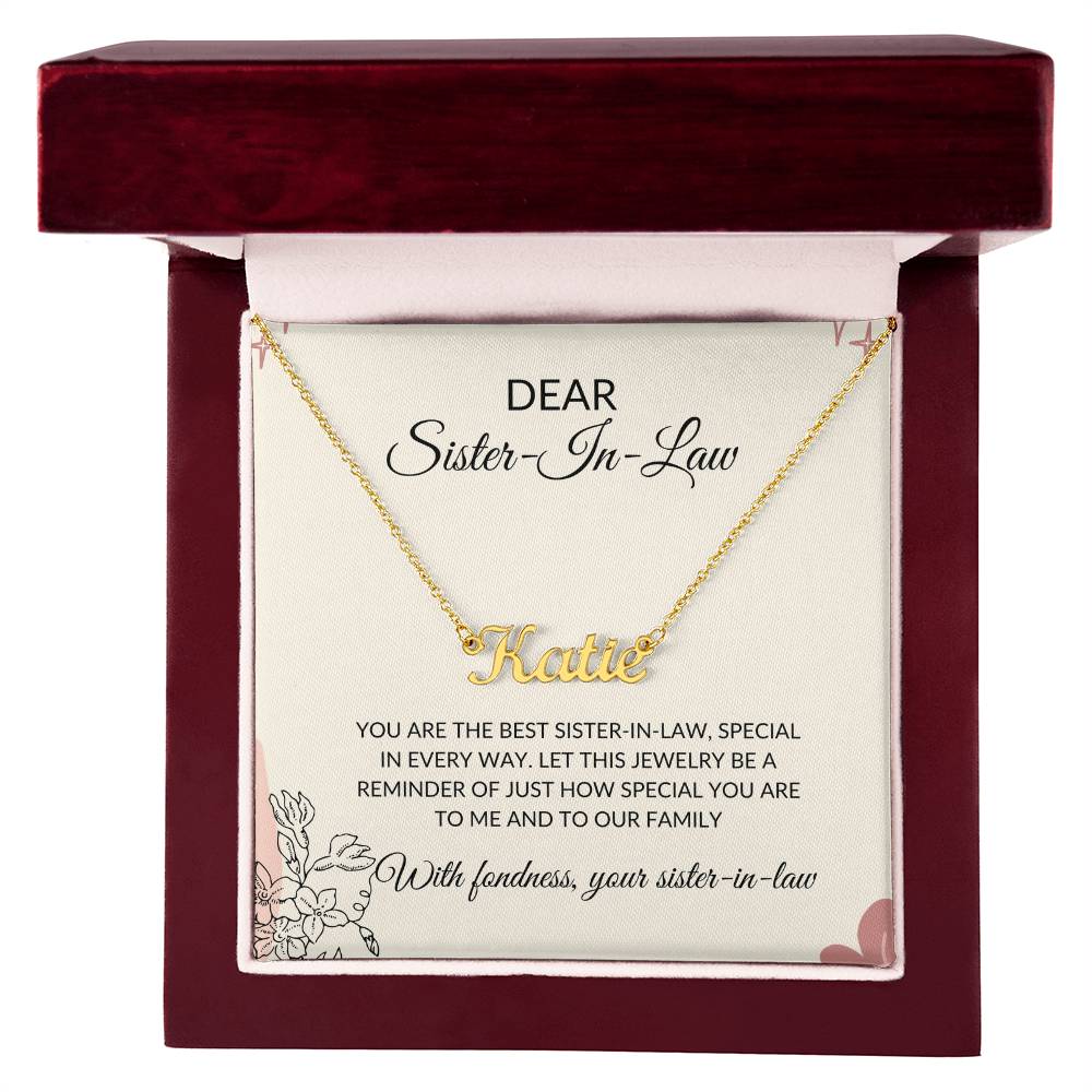 To My Dear Sister-in-law Gift Necklace | Personalized Custom Name Necklace | Sister-in-Law Gift