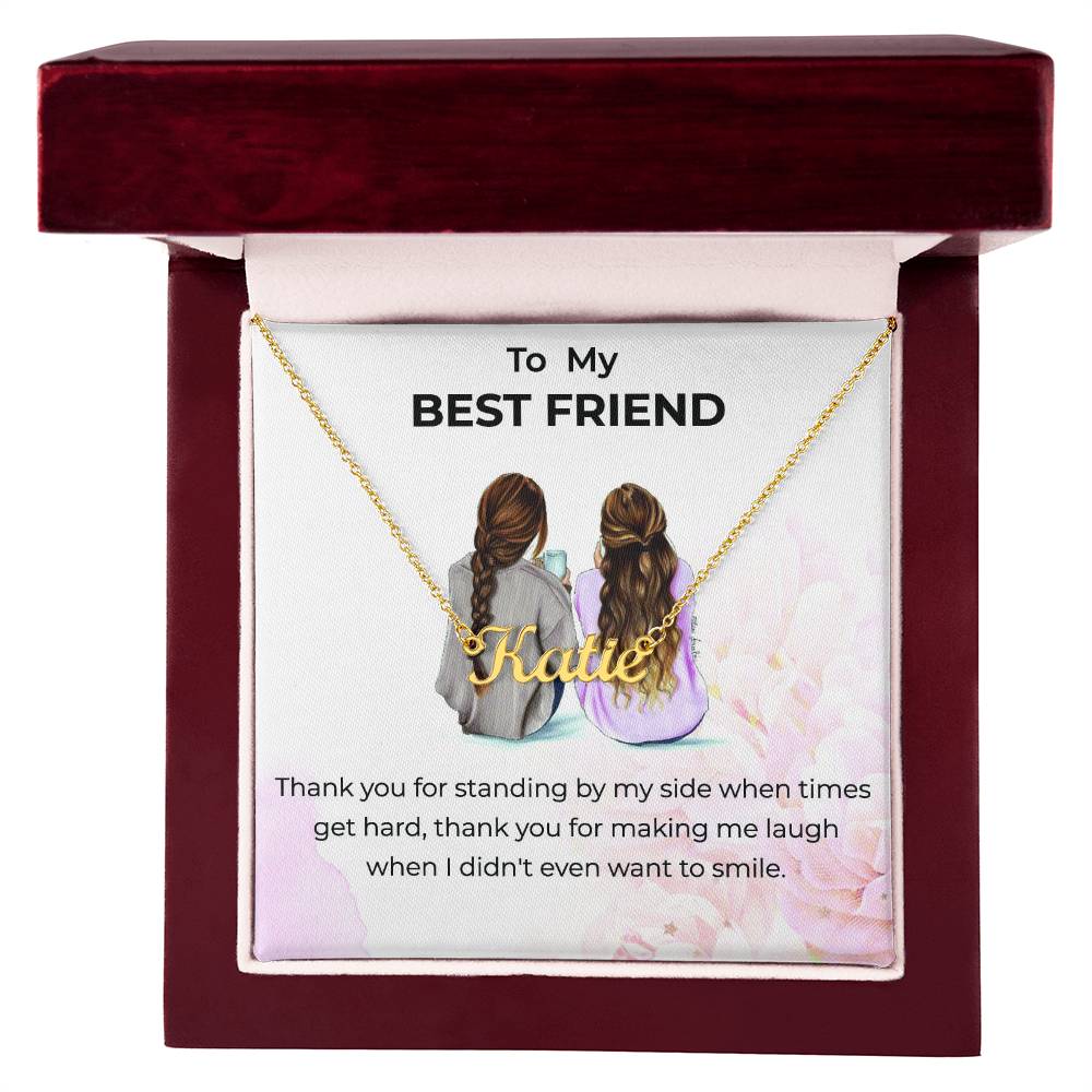 Custom Name Necklace | To My Bestie Thank You - Personalized Necklace | Friendship Gift