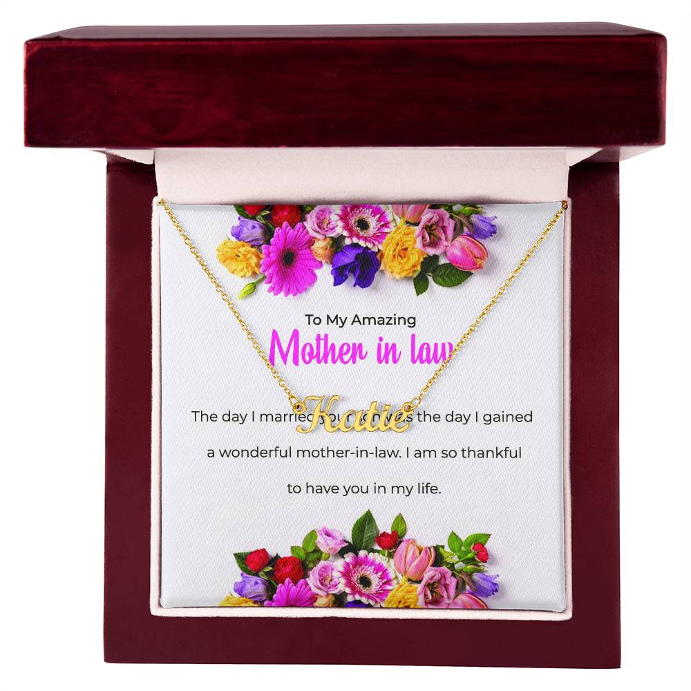 To My Amazing Mother-in-Law | Heartfelt Personalized Name Necklace