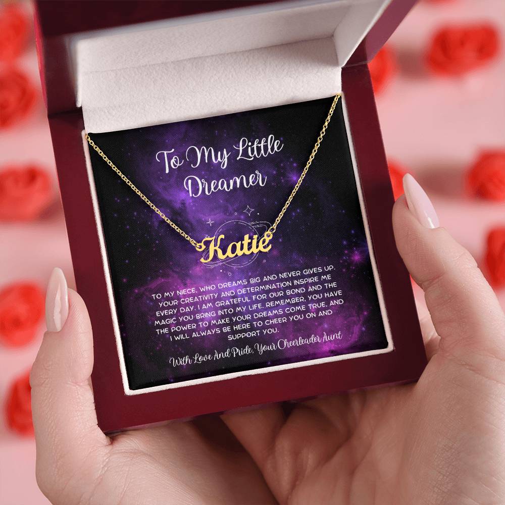 To My Little Dreamer - From Aunt to Niece Custom Name Necklace - SOUVMOUR