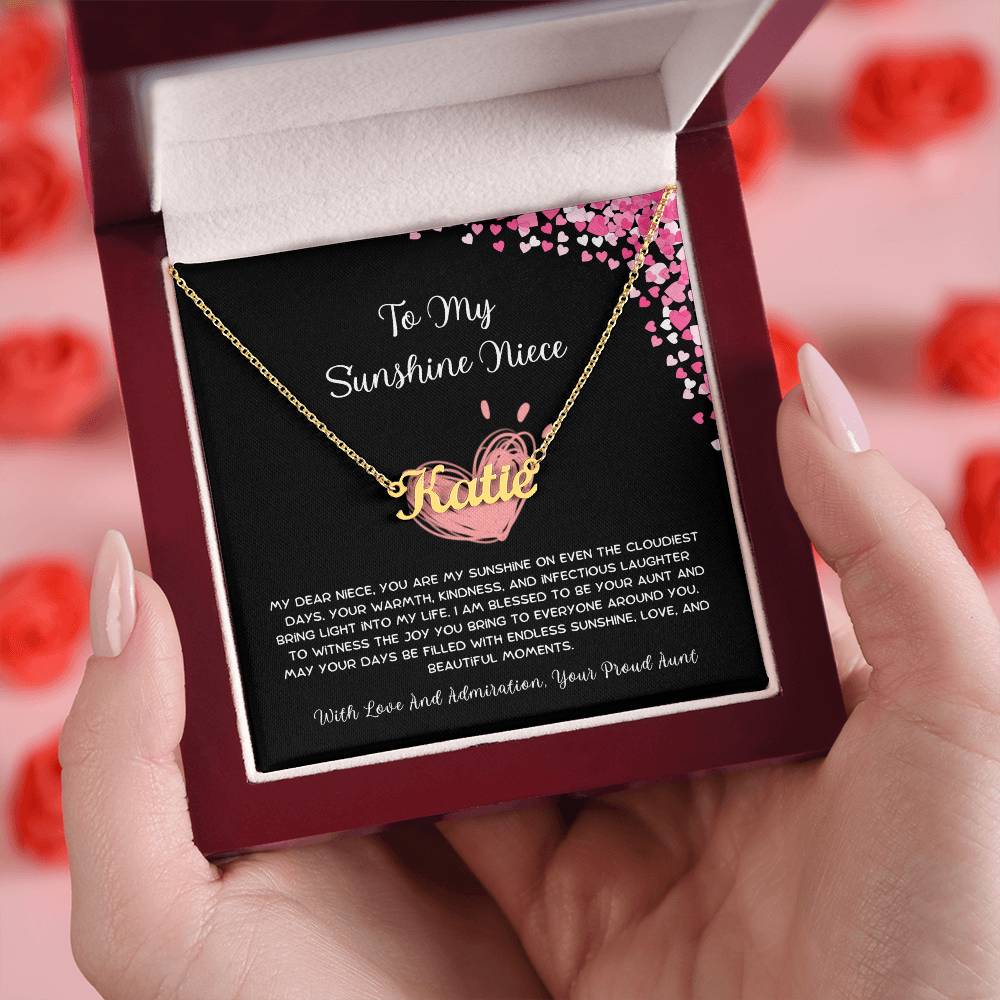 To My Sunshine Niece - From Aunt to Niece Custom Name Necklace - SOUVMOUR