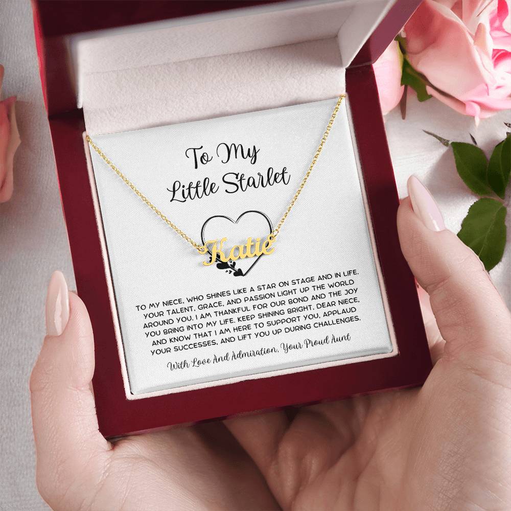 To My Little Starlet - From Aunt to Niece Custom Name Necklace - SOUVMOUR