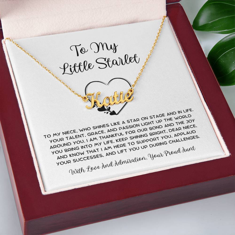 To My Little Starlet - From Aunt to Niece Custom Name Necklace - SOUVMOUR