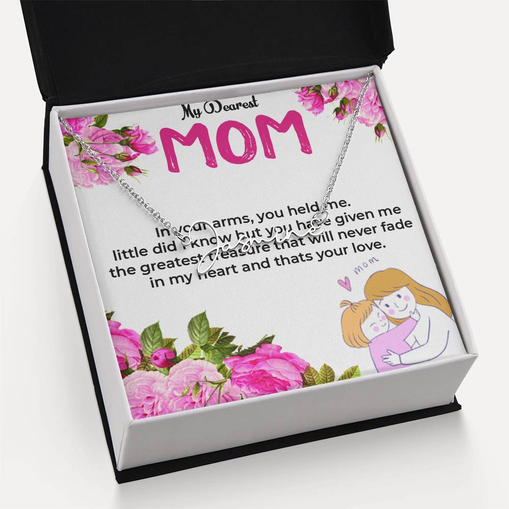 To My Dearest Mom | Custom Heart Name Necklace Gift | Necklace Gift For Mom