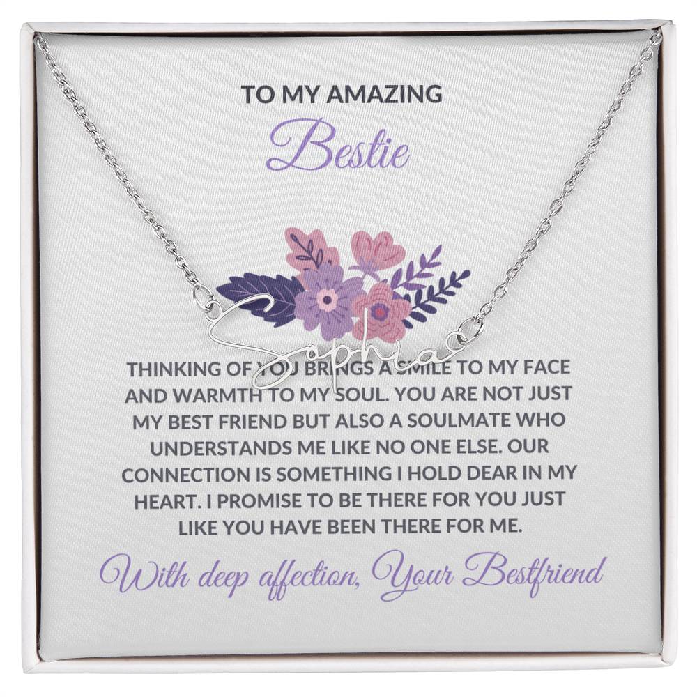 Signature Style Custom Name Necklace | To My Amazing Best Friend - Personalized Necklace | Friendship Gift