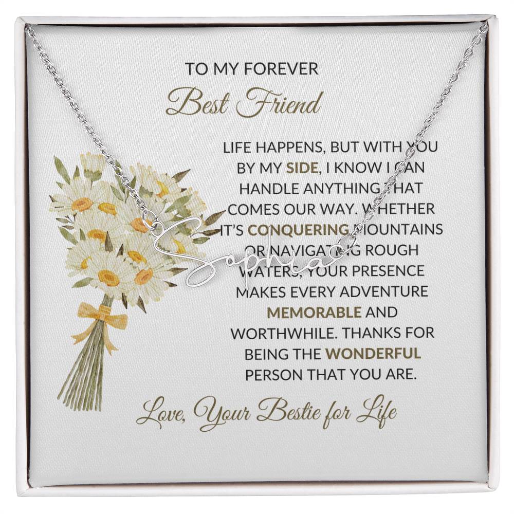 Signature Style Custom Name Necklace | To My Forever Best Friend - Personalized Necklace | Friendship Gift