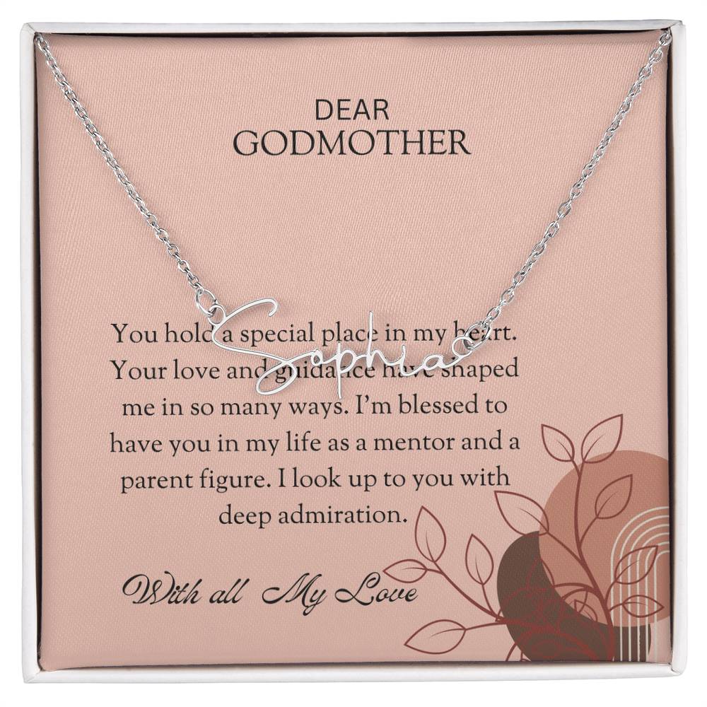 Signature Name Necklace for Special Godmother | A Beautiful Expression of Affection | Godmother Gift
