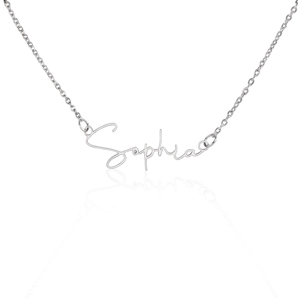 To My Lovely Granddaughter Necklace | Signature Style Custom Name Necklace Gift from Grandpa