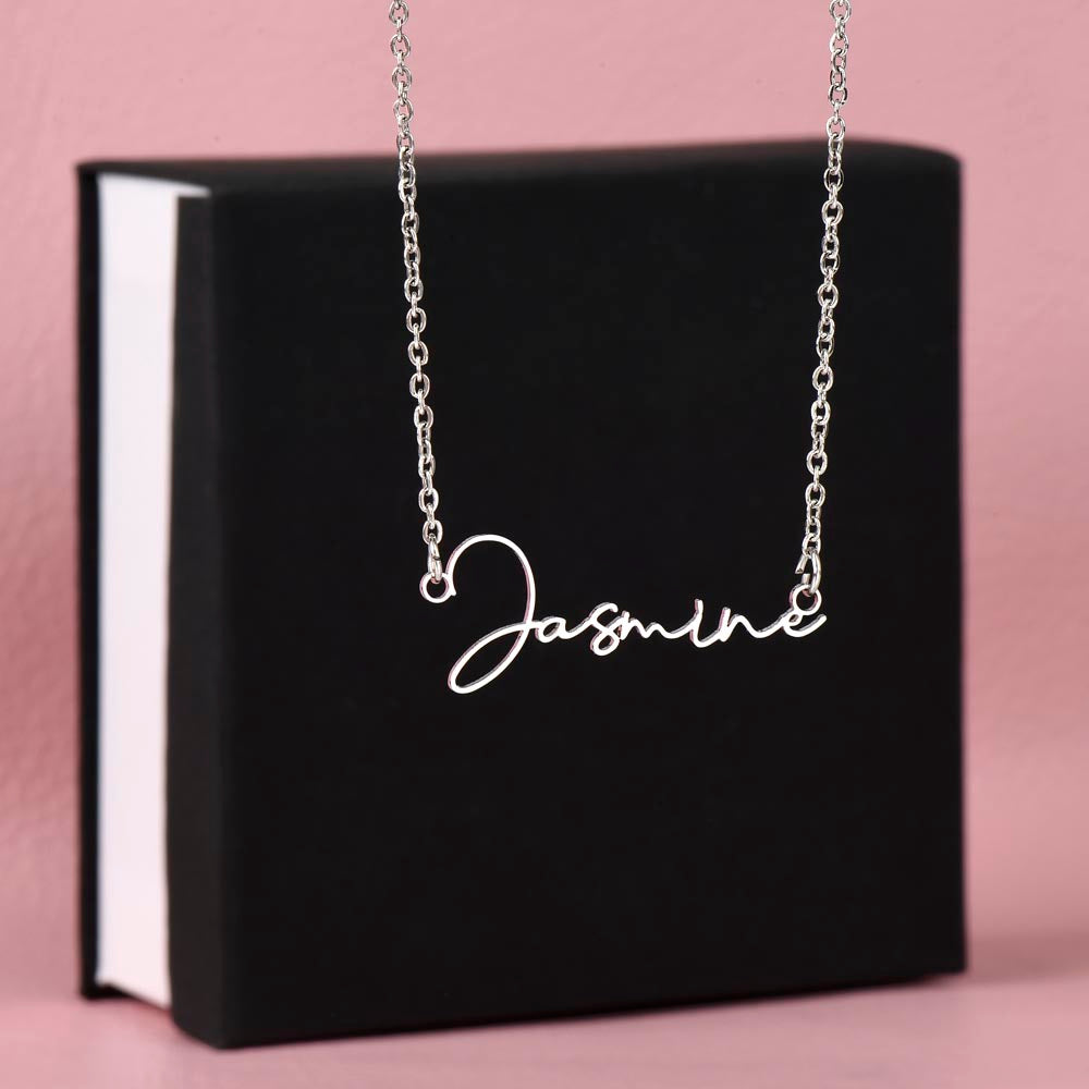 To My Lovely Granddaughter Necklace | Signature Style Custom Name Necklace Gift from Grandpa